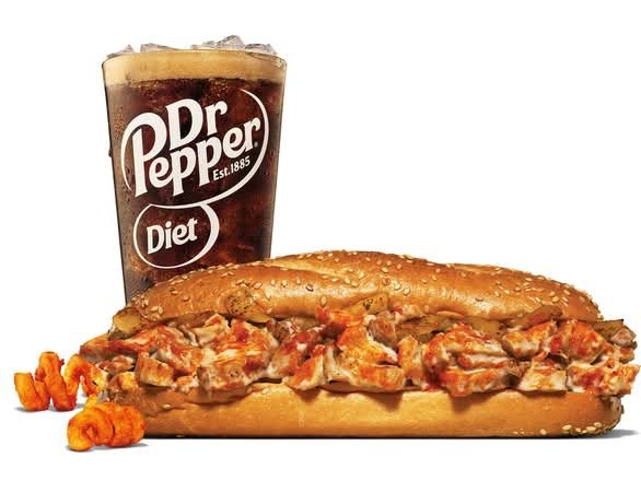 Arby's Spicy Chicken Cheesesteak with spicy glaze