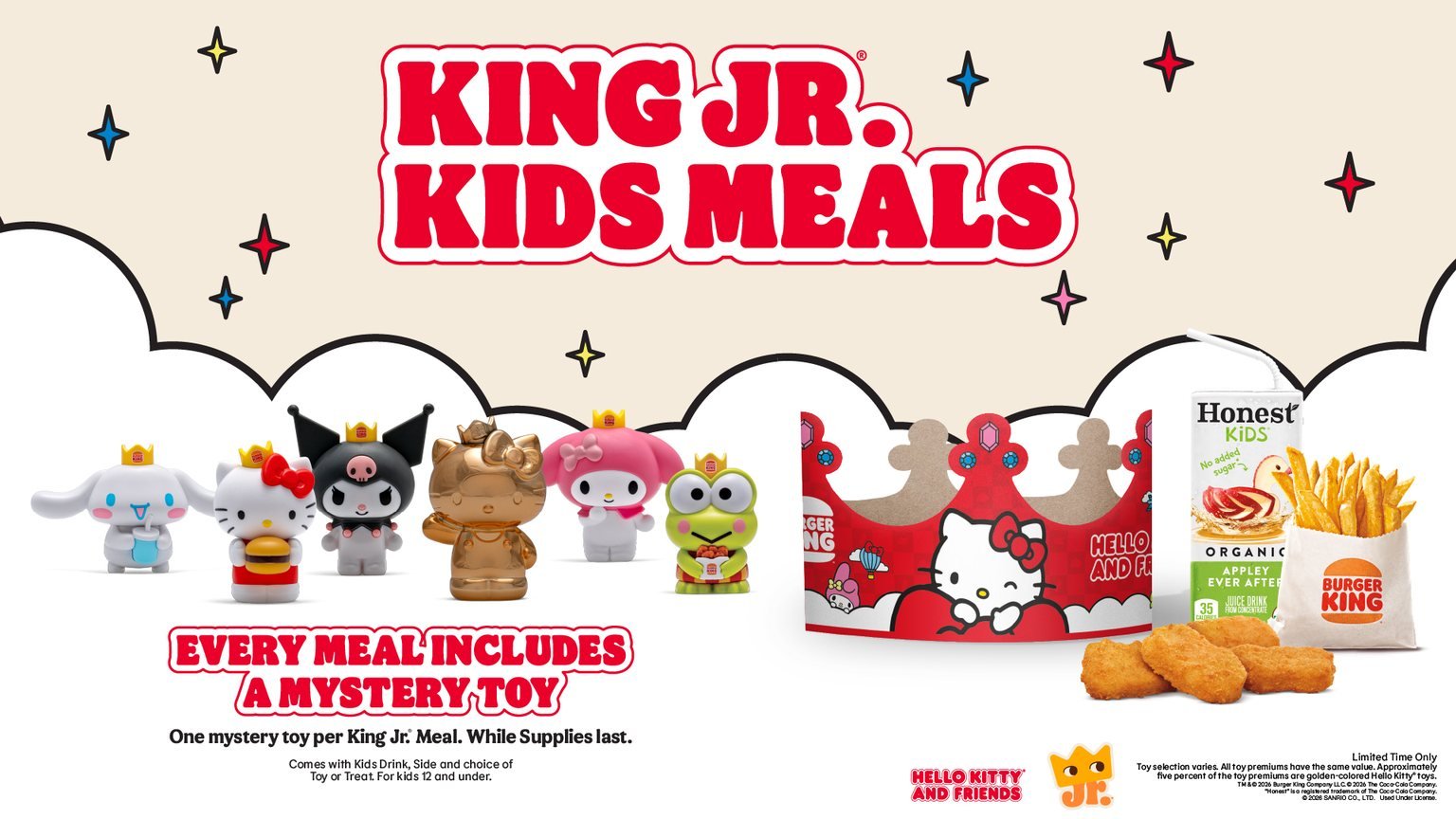 Official Burger King Hello Kitty and Friends toys including the golden Hello Kitty