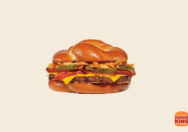 Burger King Game Day Pretzel Burger on a SuperPretzel bun