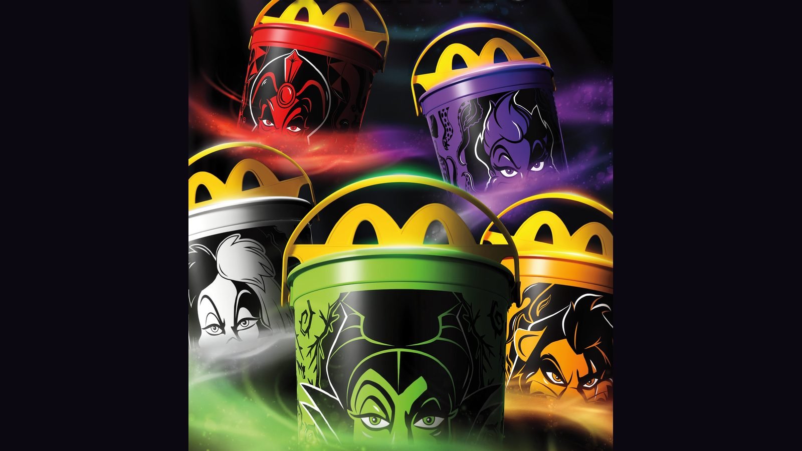 McDonald's Boo Buckets 2026: Disney Villains Happy Meal pails for Jafar, Ursula, Cruella de Vil, Maleficent and Scar
