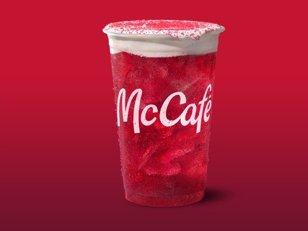 McDonald's Frosted Cranberry Splash with cold foam and cranberry sprinkles