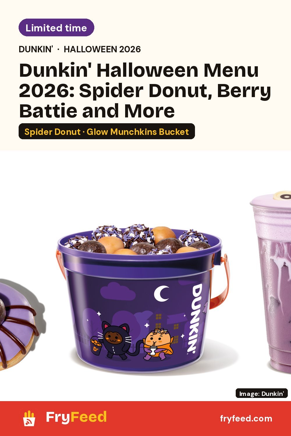 Dunkin' Halloween Menu 2026: Spider Donut, Berry Battie and Every Spooky Drink