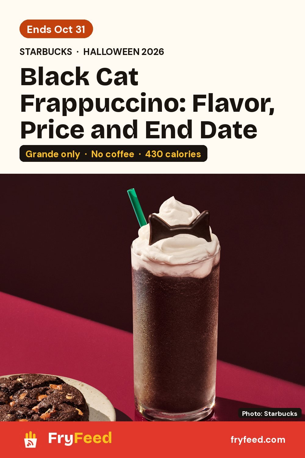 Starbucks Black Cat Frappuccino: Flavor, Price, Calories and End Date