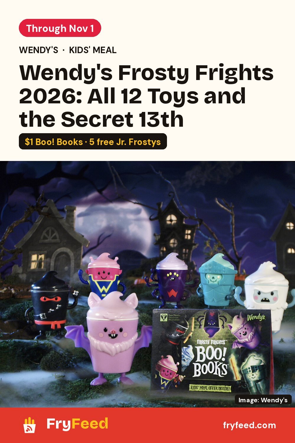 Wendy's Frosty Frights 2026: All 12 Toys, the Secret 13th and $1 Boo! Books