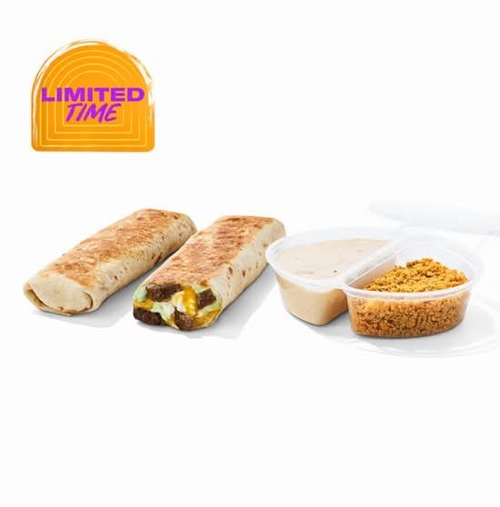 Taco Bell Steak Double Dipping Burritos with Split Dip Cup