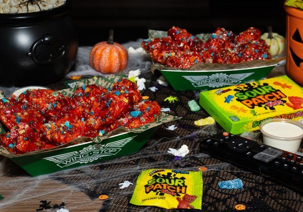 Wingstop Sour Patch Kids Wicked Punch wings and Sour Patch Kids candy